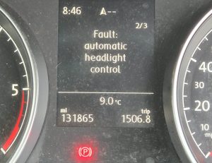 VW Golf Headlight Fault